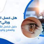 صورة طبيب عيون أطفال يجري فحصاً لعين طفل باستخدام منظار العين، مع وجود أم بجانبهما، للتأكيد على أهمية الكشف المبكر عن كسل العين.