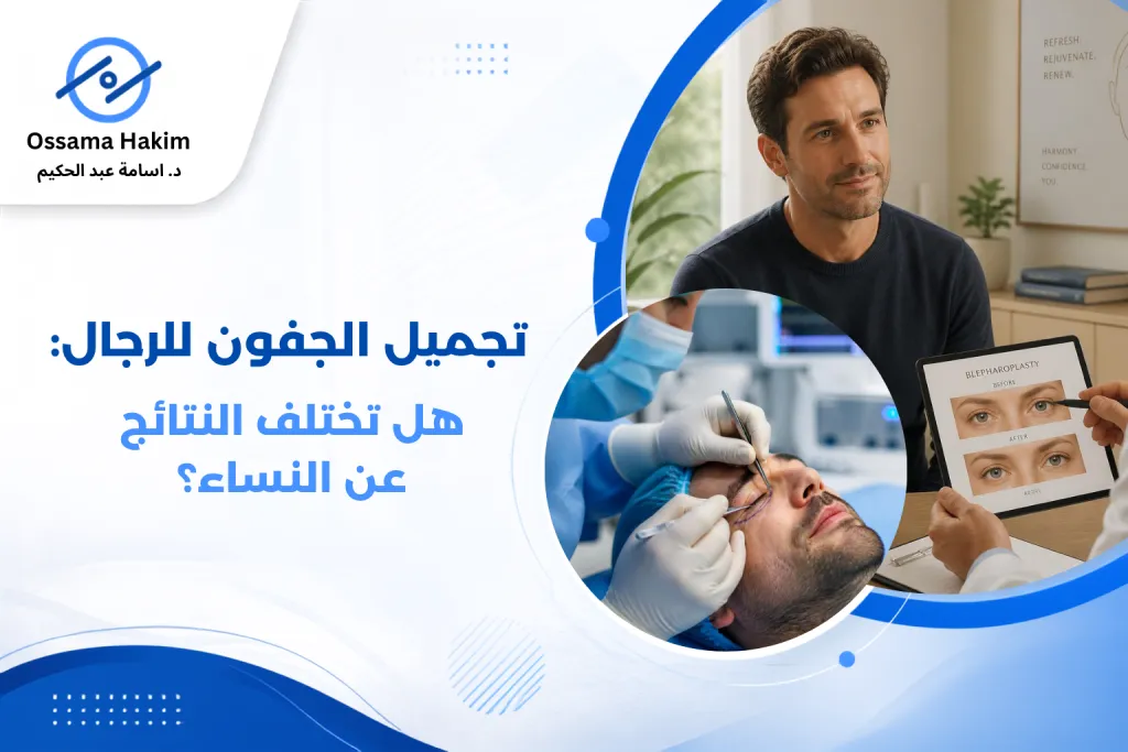 تعرف على كل ما يخص تجميل الجفون للرجال، الفروق عن النساء، فترة التعافي، المخاطر، وأهم النصائح لتحقيق نتائج طبيعية وذكورية.