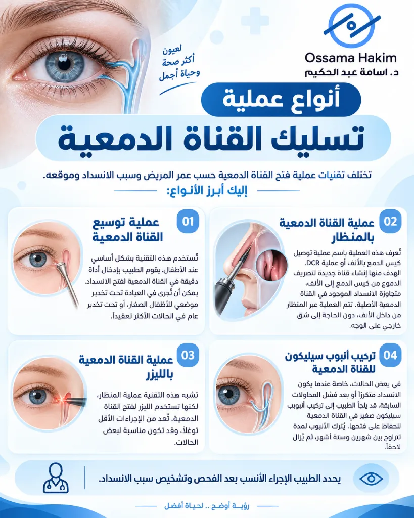 أنواع عملية تسليك القناة الدمعية