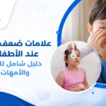 طفل يفرك عينيه علامة على ضعف النظر عند الأطفال